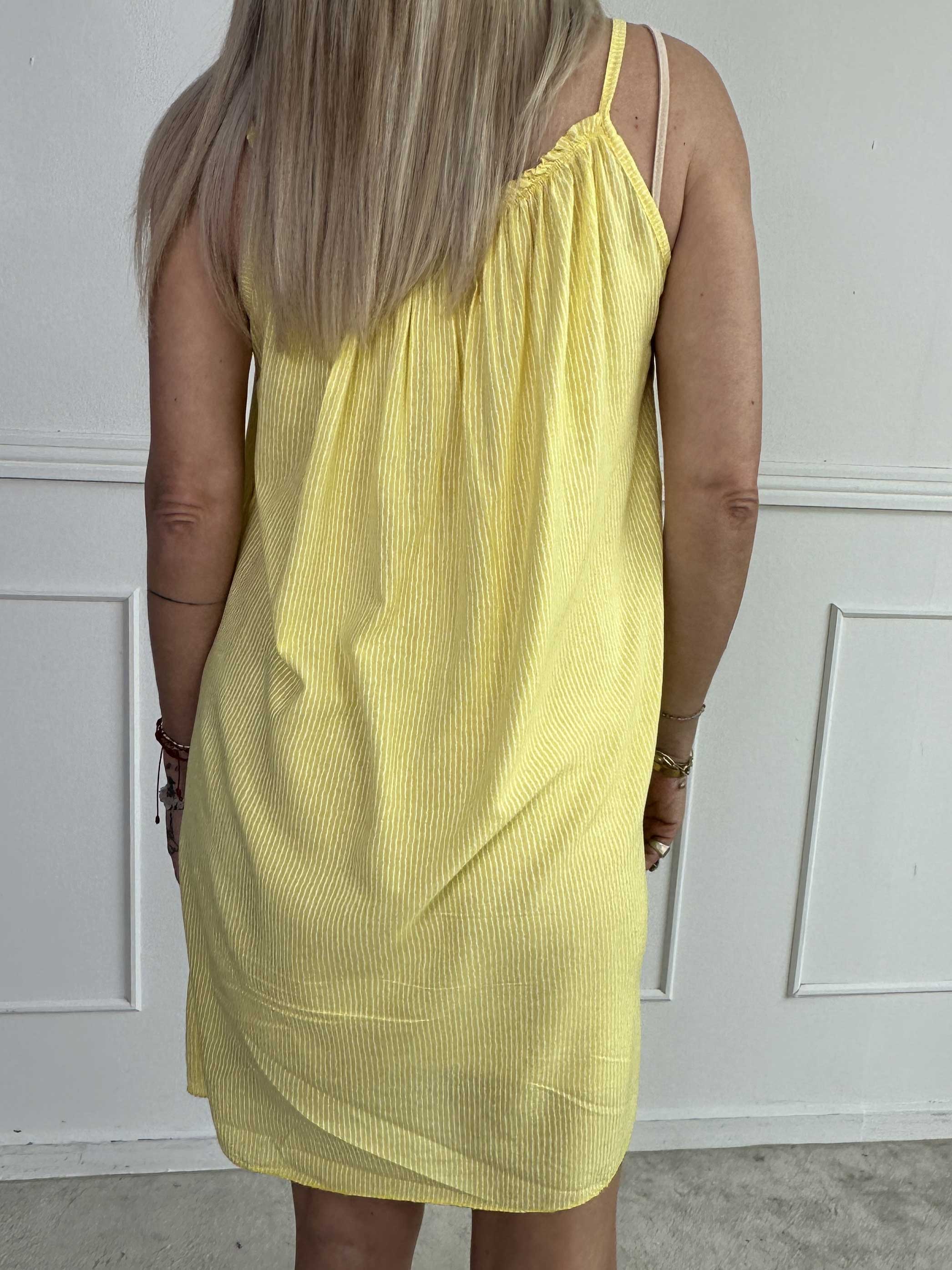 Afina - Stropkjole i viskose med tynde striber